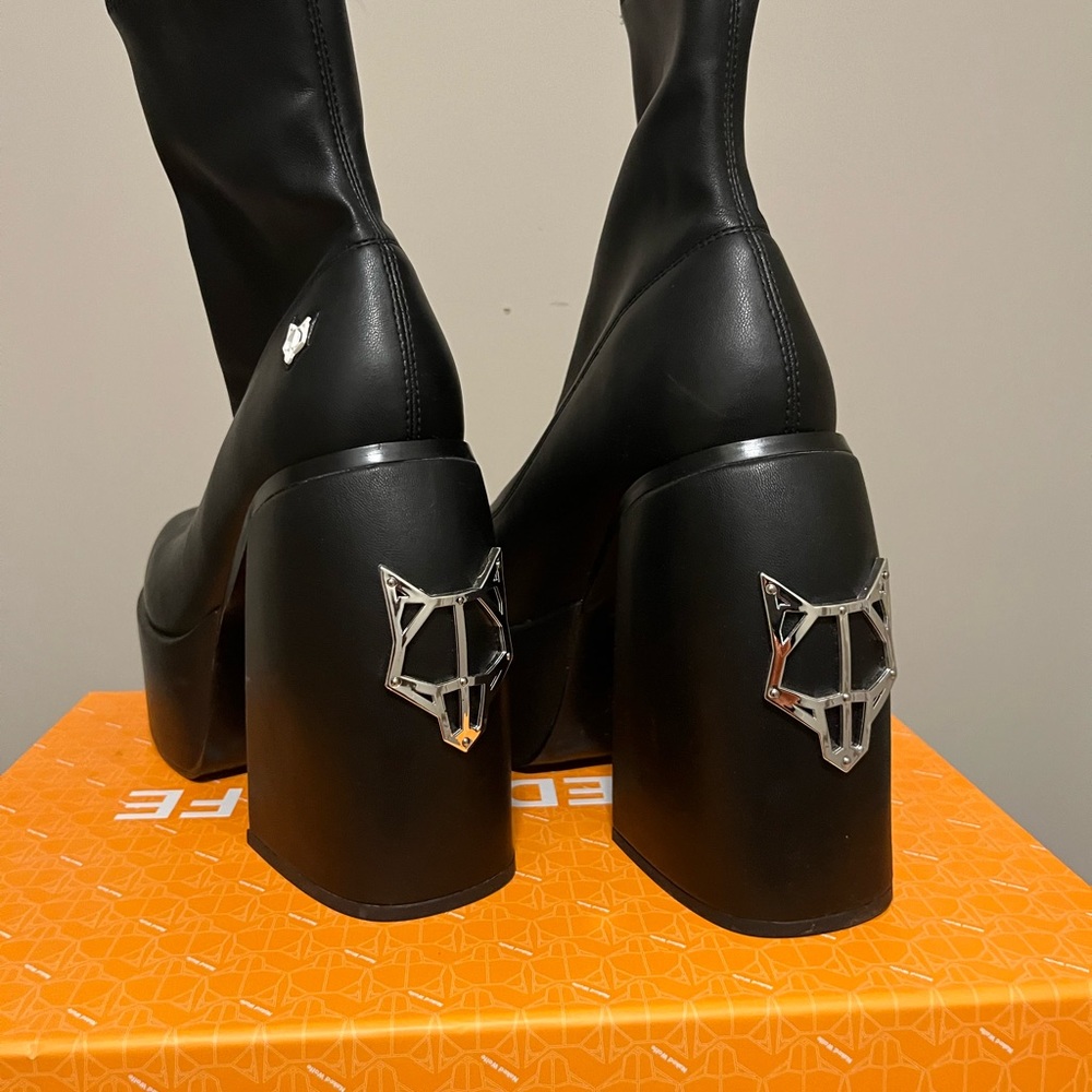 Naked Wolfe black stretch boots